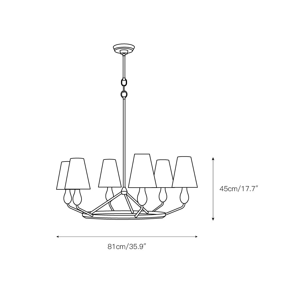 Avlaeir Vintage Industrial Brass Fabric Chandelier - Lamp Copper