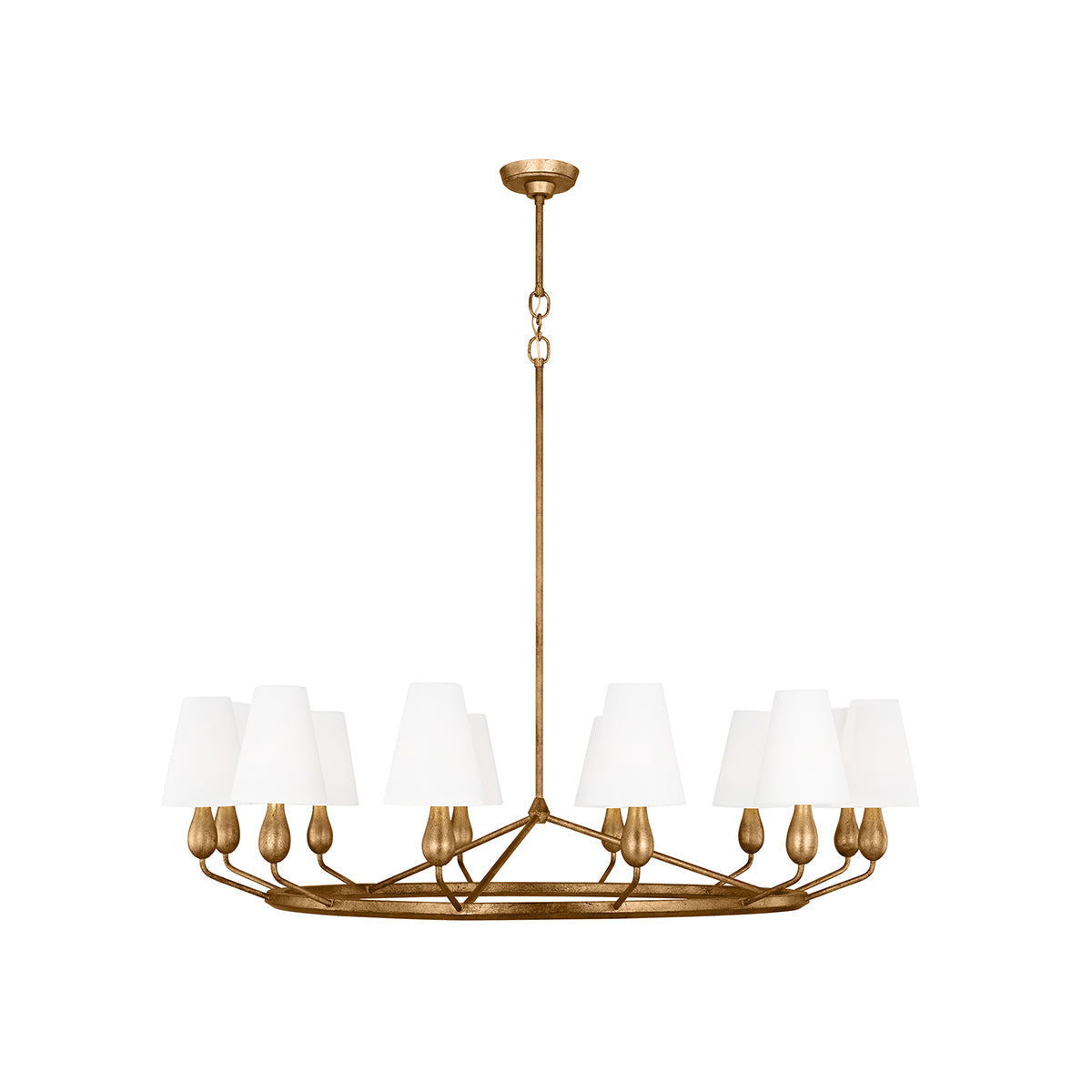 Avlaeir Vintage Industrial Brass Fabric Chandelier - Lamp Copper