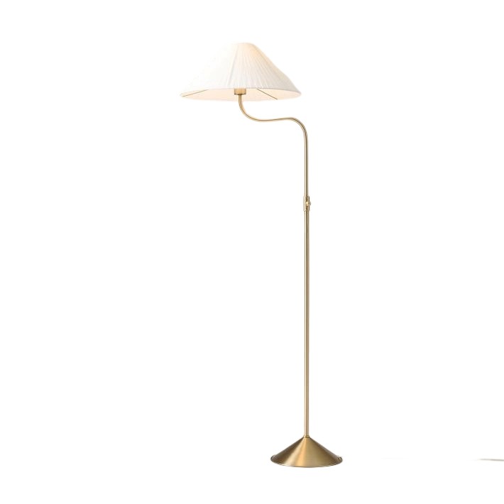Lithe Linen Shade Floor Lamp Contemporary Living Rooms