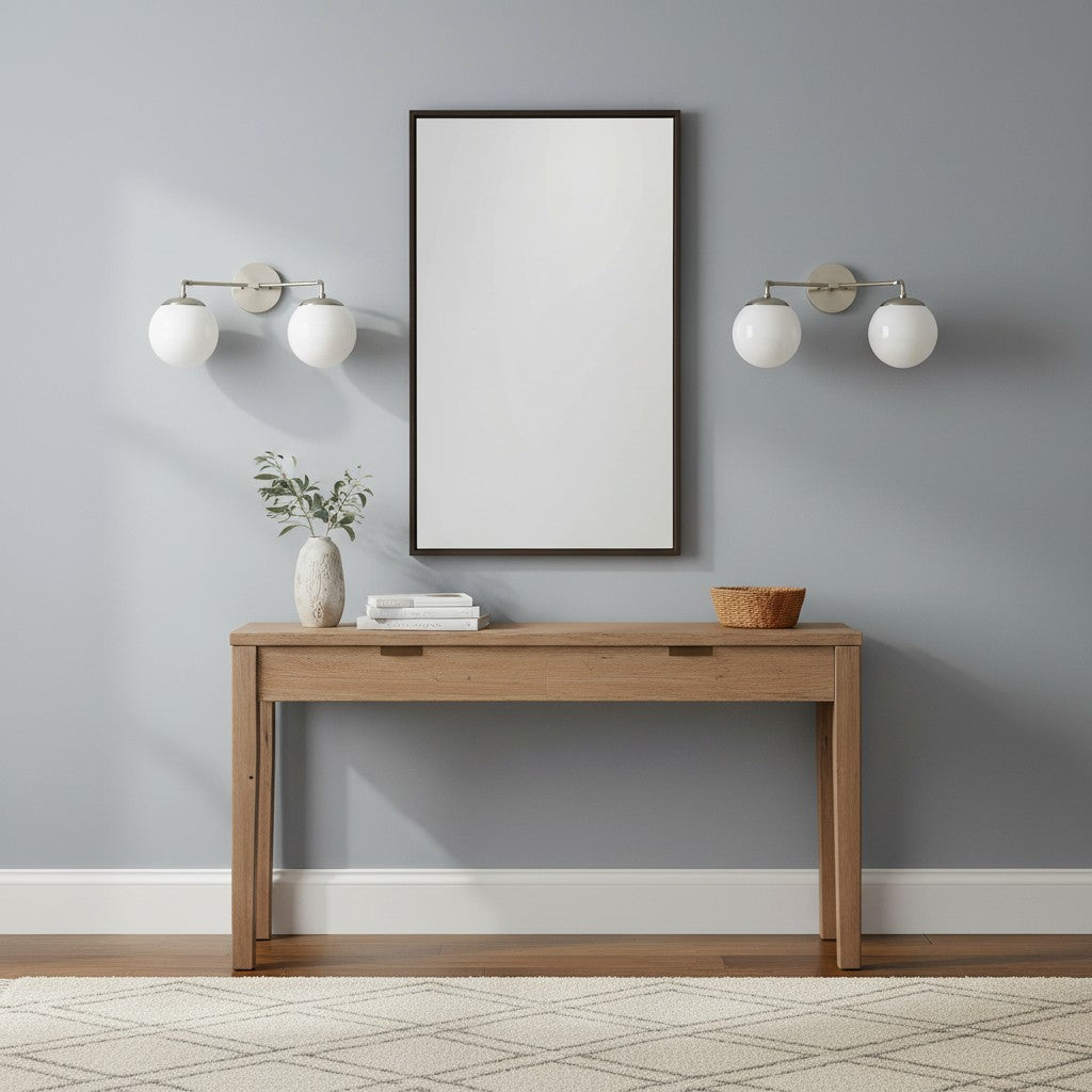 Pearl 2/3-Light Wall Sconce Milk Glass Hallway