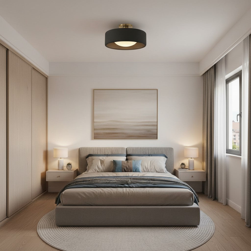 Kiln Porcelain Drum Ceiling Light