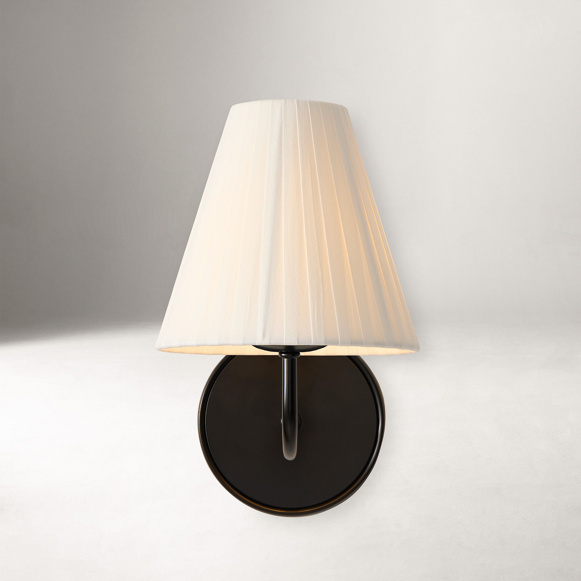 Lithe Wall Light with Linen Fabric Shade Hallway
