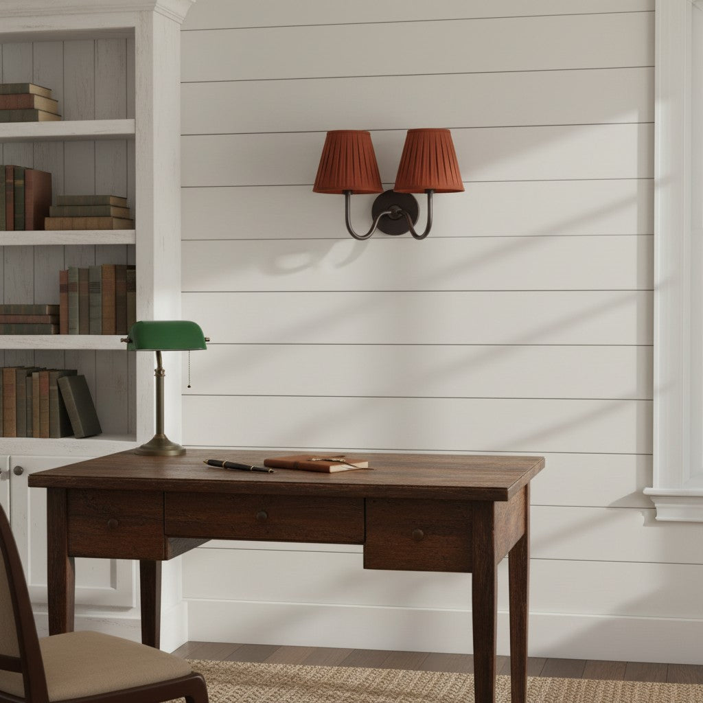 Grace Brass Linen Wall Lamp