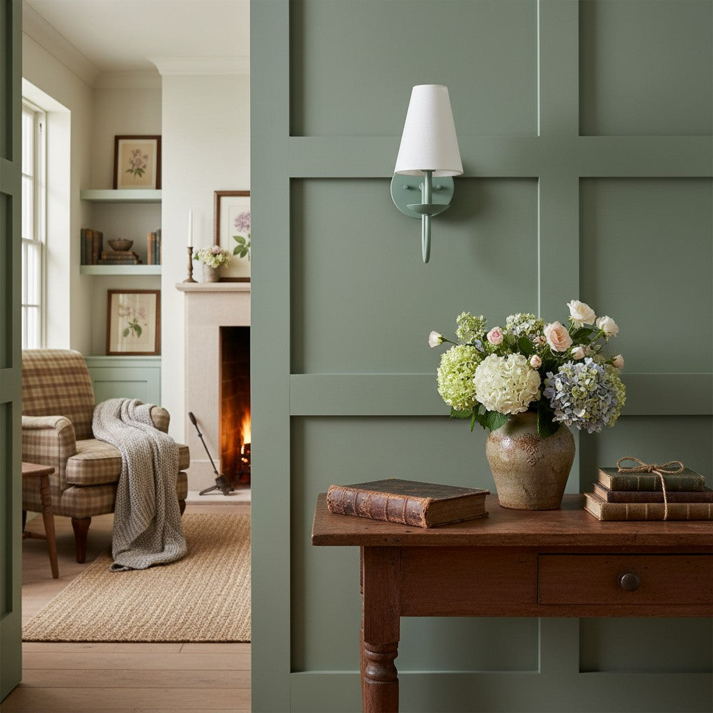 Disc Classic Wall Sconce White Linen Hallways