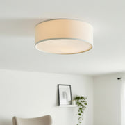 Linen Drum Ceiling Light Modern Bedroom