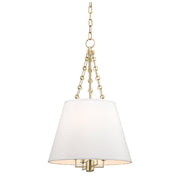 Violet Aged Brass Linen Shade Pendant