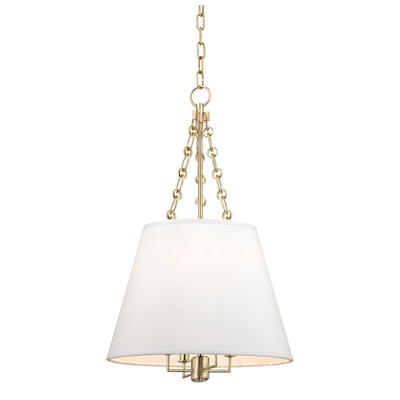 Violet Aged Brass Linen Shade Pendant