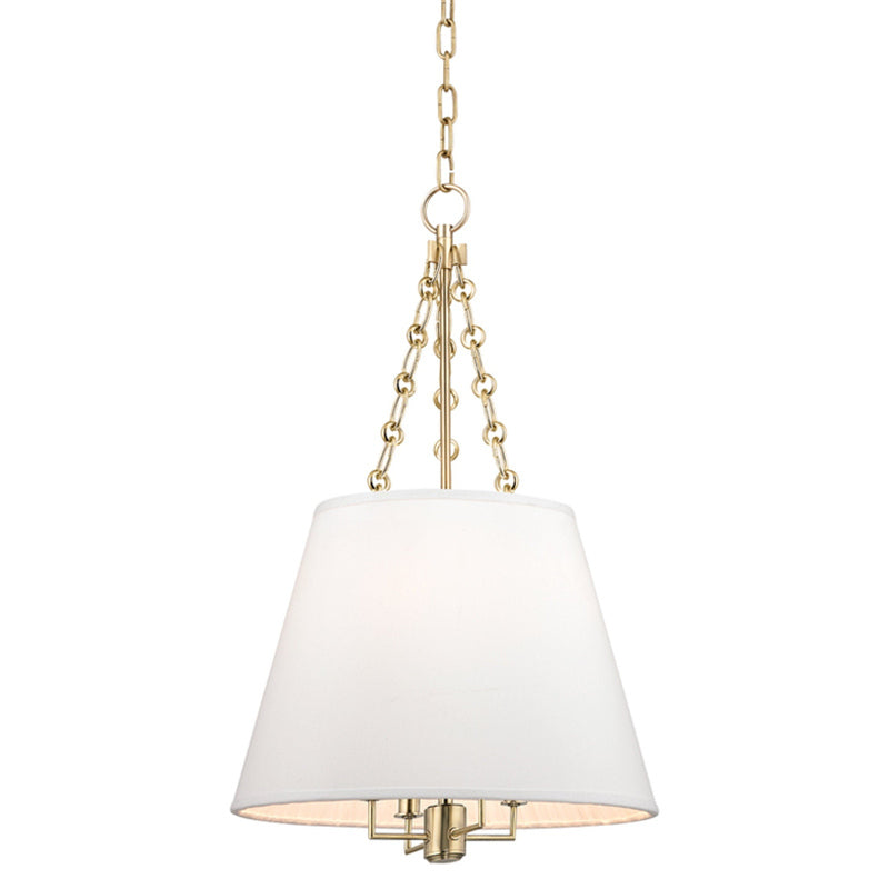 Violet Aged Brass Linen Shade Pendant