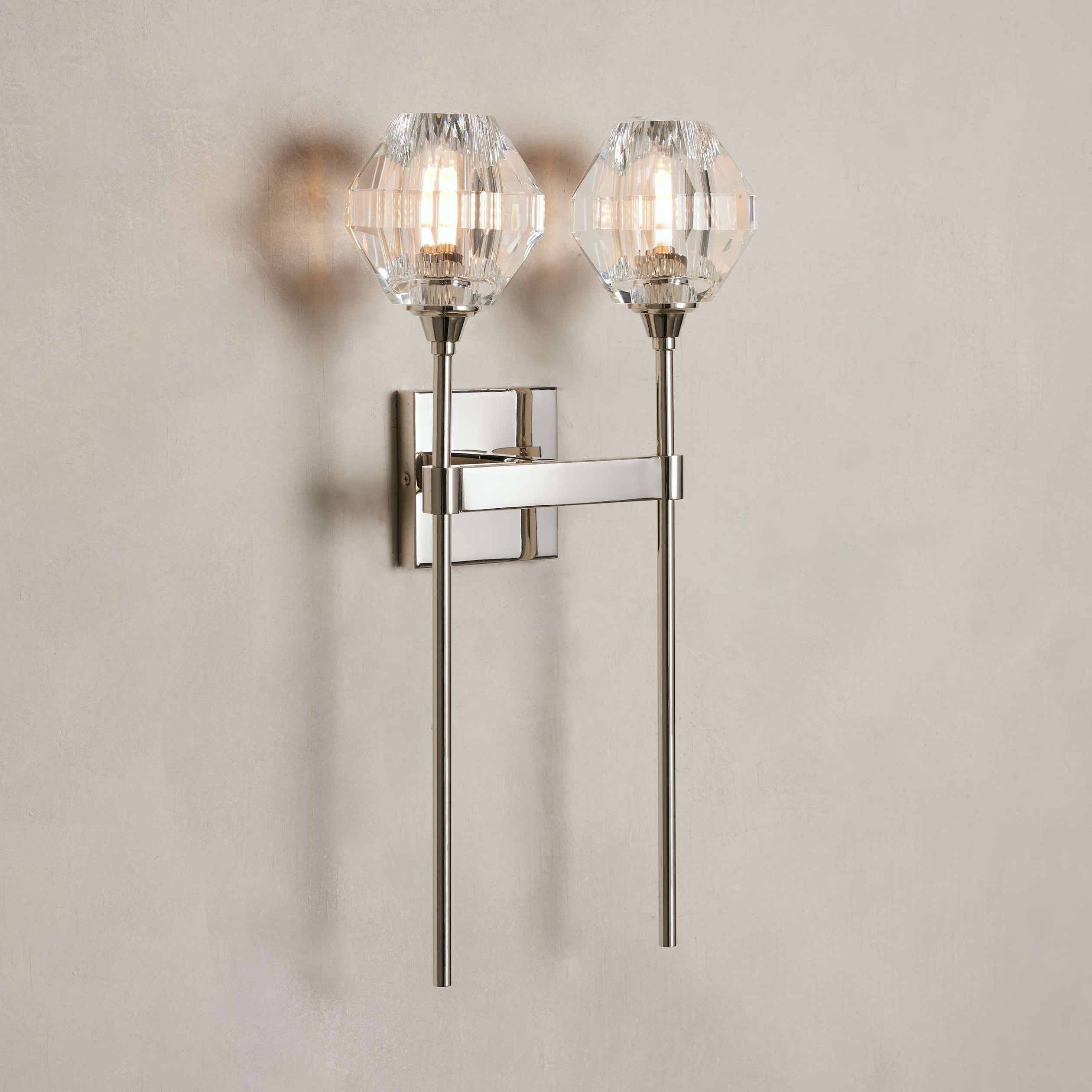 Margaux Double Sconce in Nickel