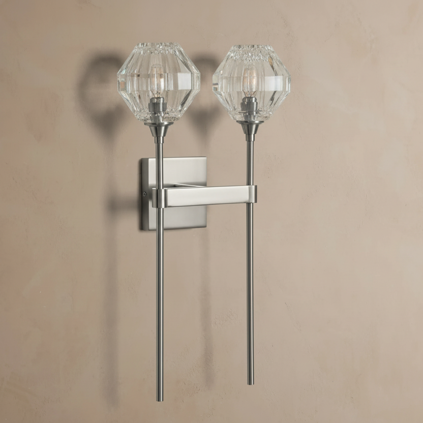 Margaux Double Sconce in Nickel