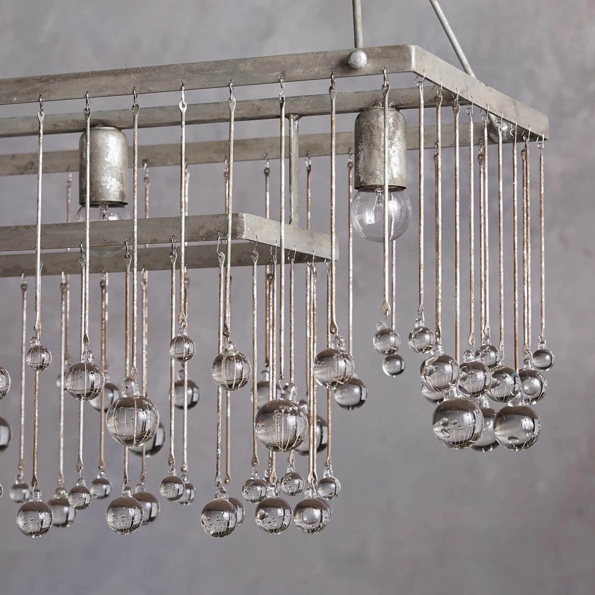 Genevieve Rectangular Chandelier in Silver