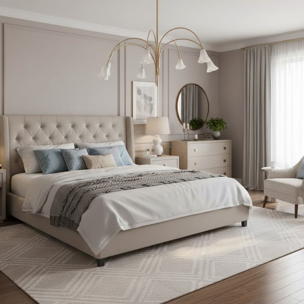 Musa Arched Arm Floral Chandelier Romantic Bedroom