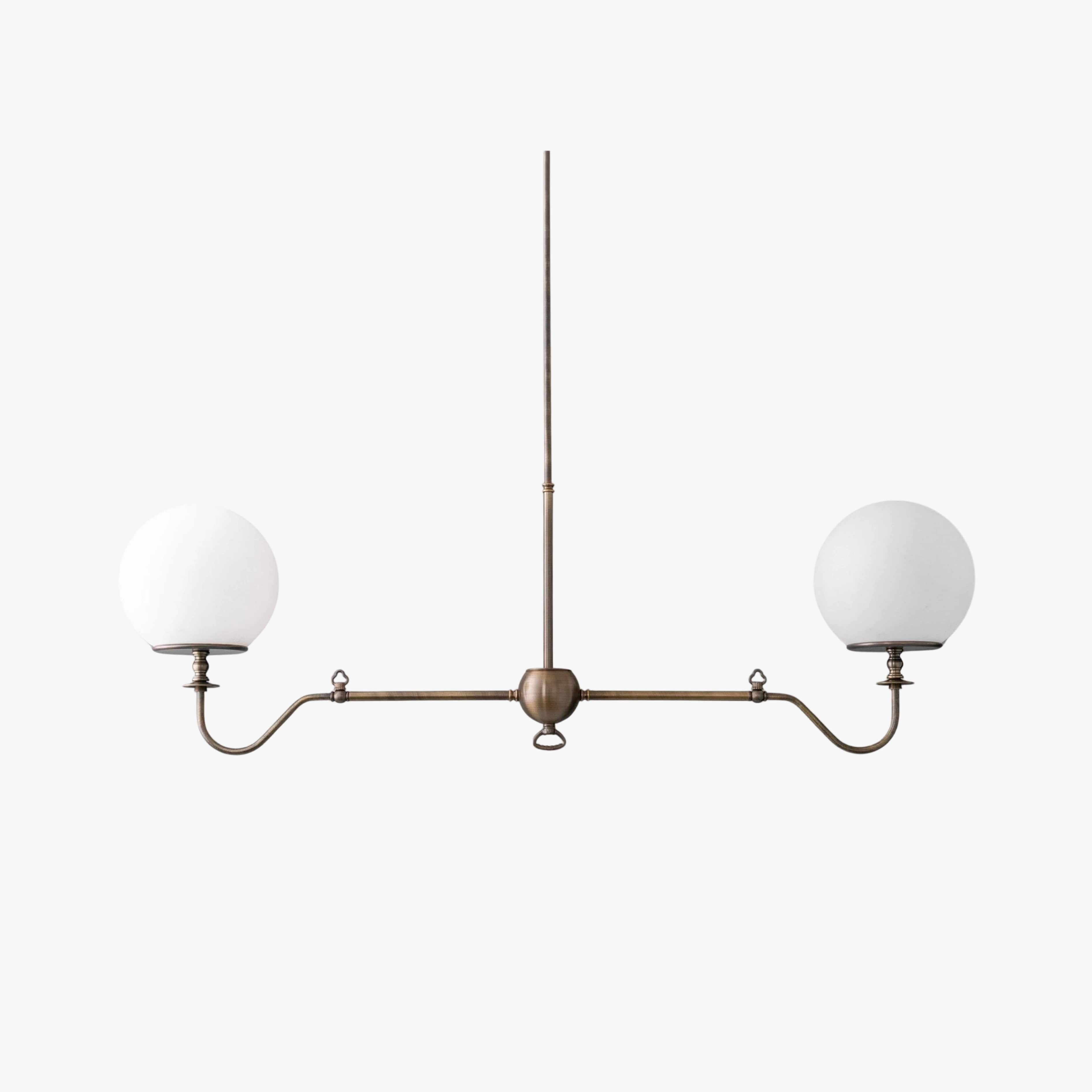Pearl Glass Brass Chandelier