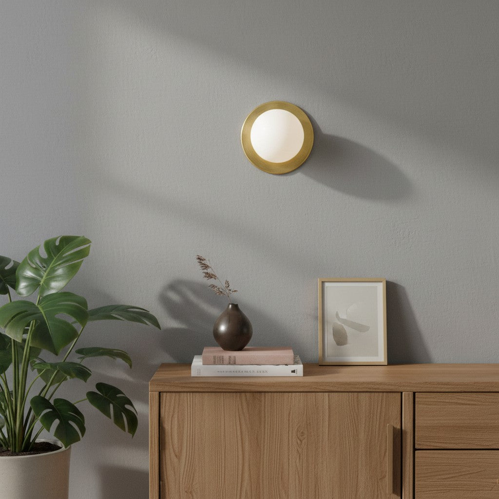 Pearl Milk Glass Modern Globe Wall Sconce