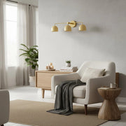 Chroma Brass White Wall Light Contemporary Living Room