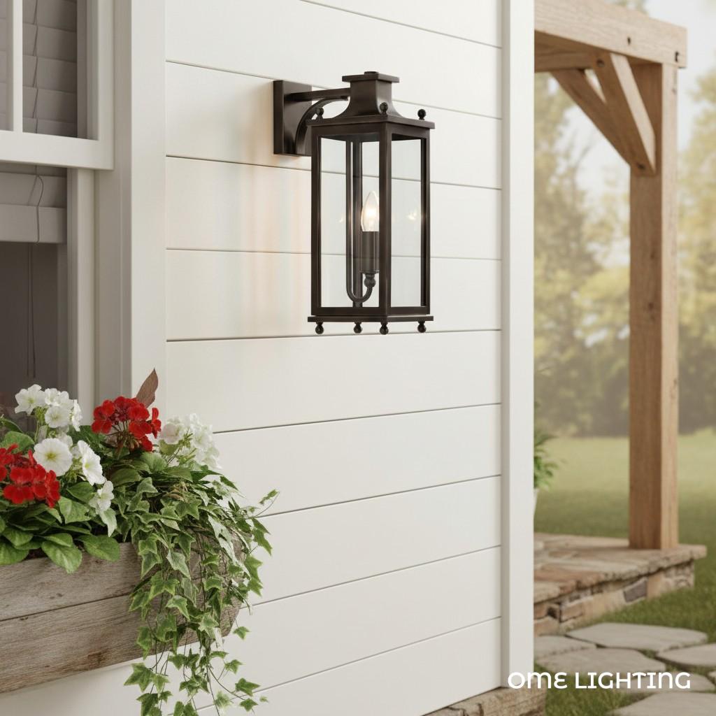 Guard  Wall Lamp  Brass Glass Outdoor