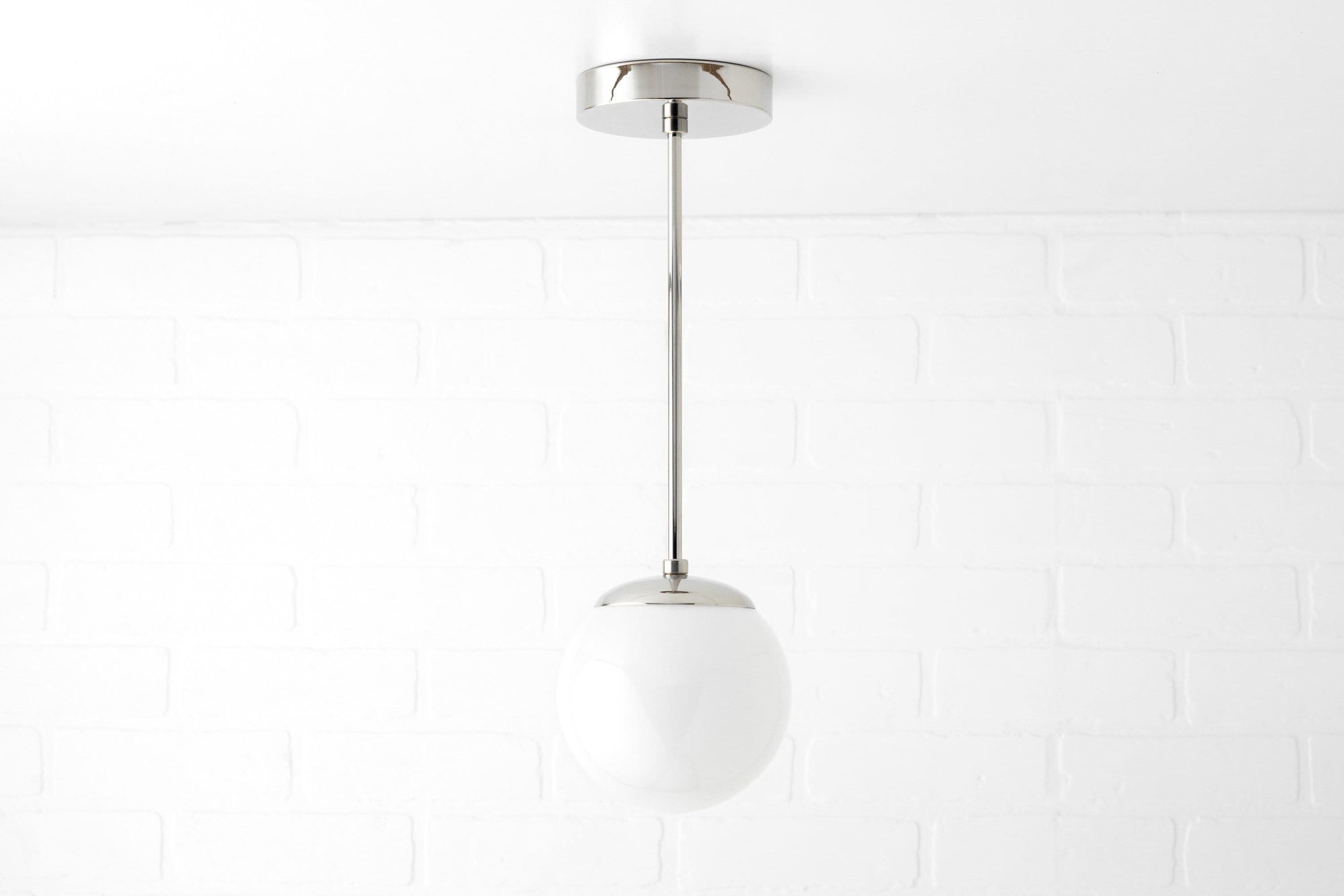 Pearl Glass White Globe Pendant Light Kitchen