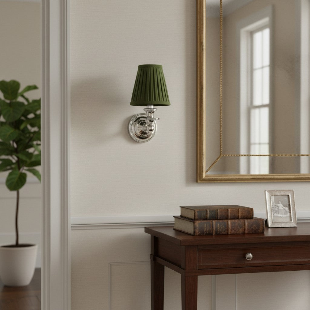 Elite White Fabric Wall Sconce Contemporary Bathrooms