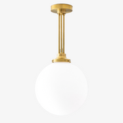 Pearl Brass Globe Pendant Light Living Room