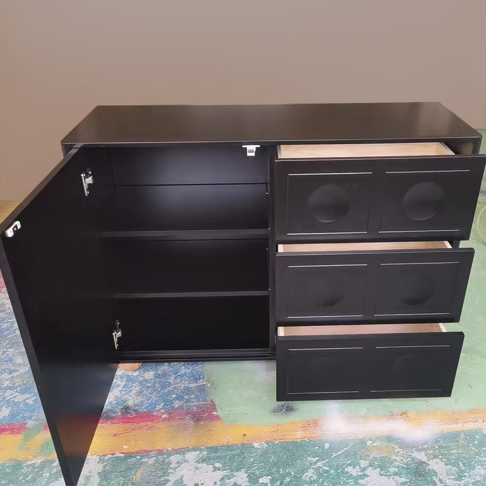 Blair Black Furniture Living Room Cabinet - Stylish Chest of Drawers for Storage