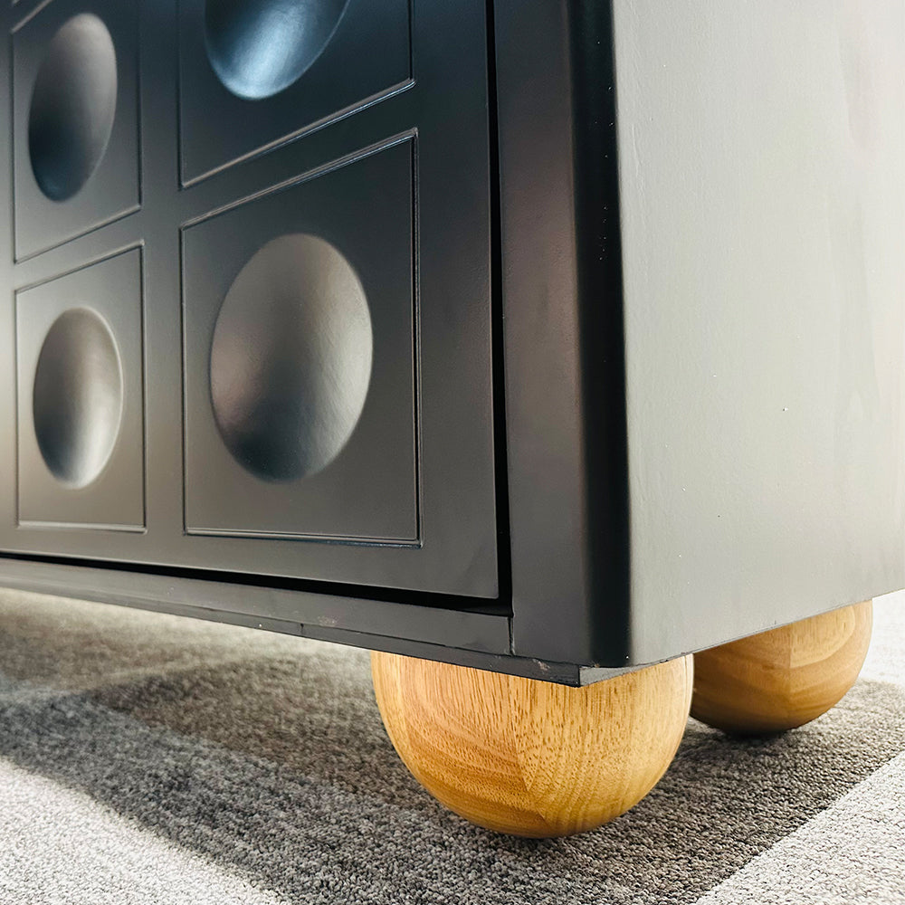 Blair Black Furniture Living Room Cabinet - Stylish Chest of Drawers for Storage