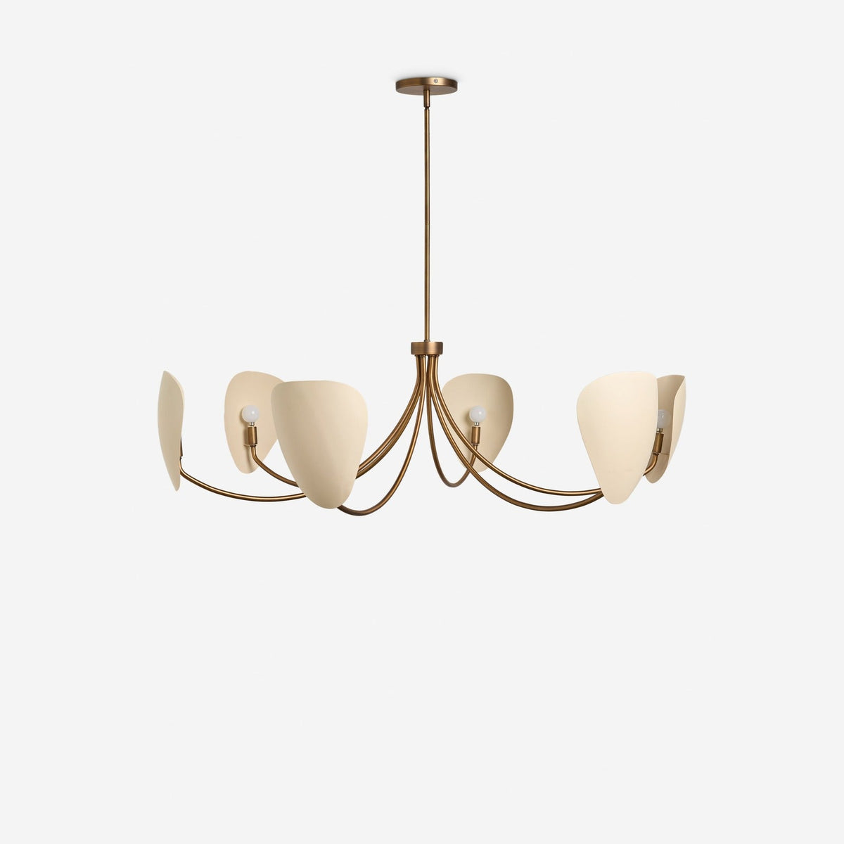 Arielle Antique Brass Petal Shade Chandelier 6-Light