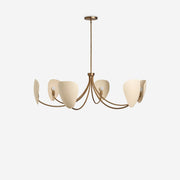 Arielle Antique Brass Petal Shade Chandelier 6-Light