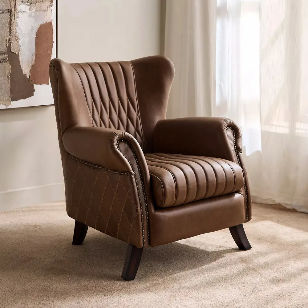 Kenji Chair Luxury Lounge Chair in Newark Dark Brown