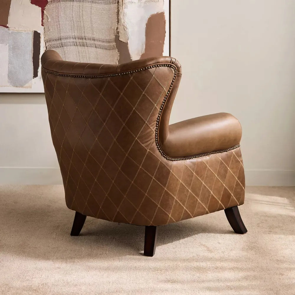 Kenji Chair Luxury Lounge Chair in Newark Dark Brown