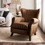 Kenji Chair Luxury Lounge Chair in Newark Dark Brown