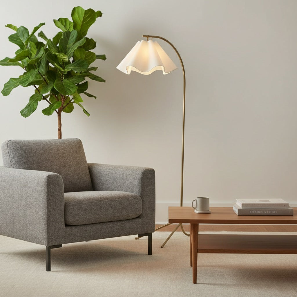 Curve Modern Fabric Floor Lamp