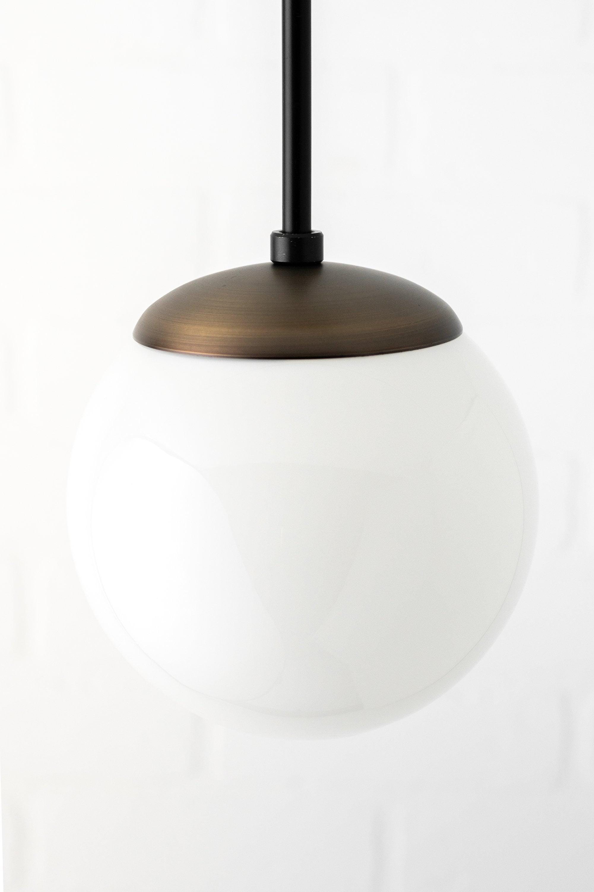 Pearl Glass White Globe Pendant Light Kitchen