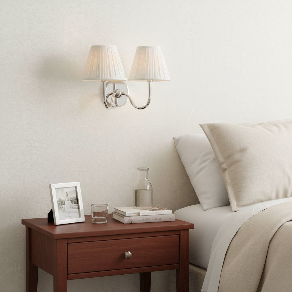 Grace Brass Linen Wall Lamp
