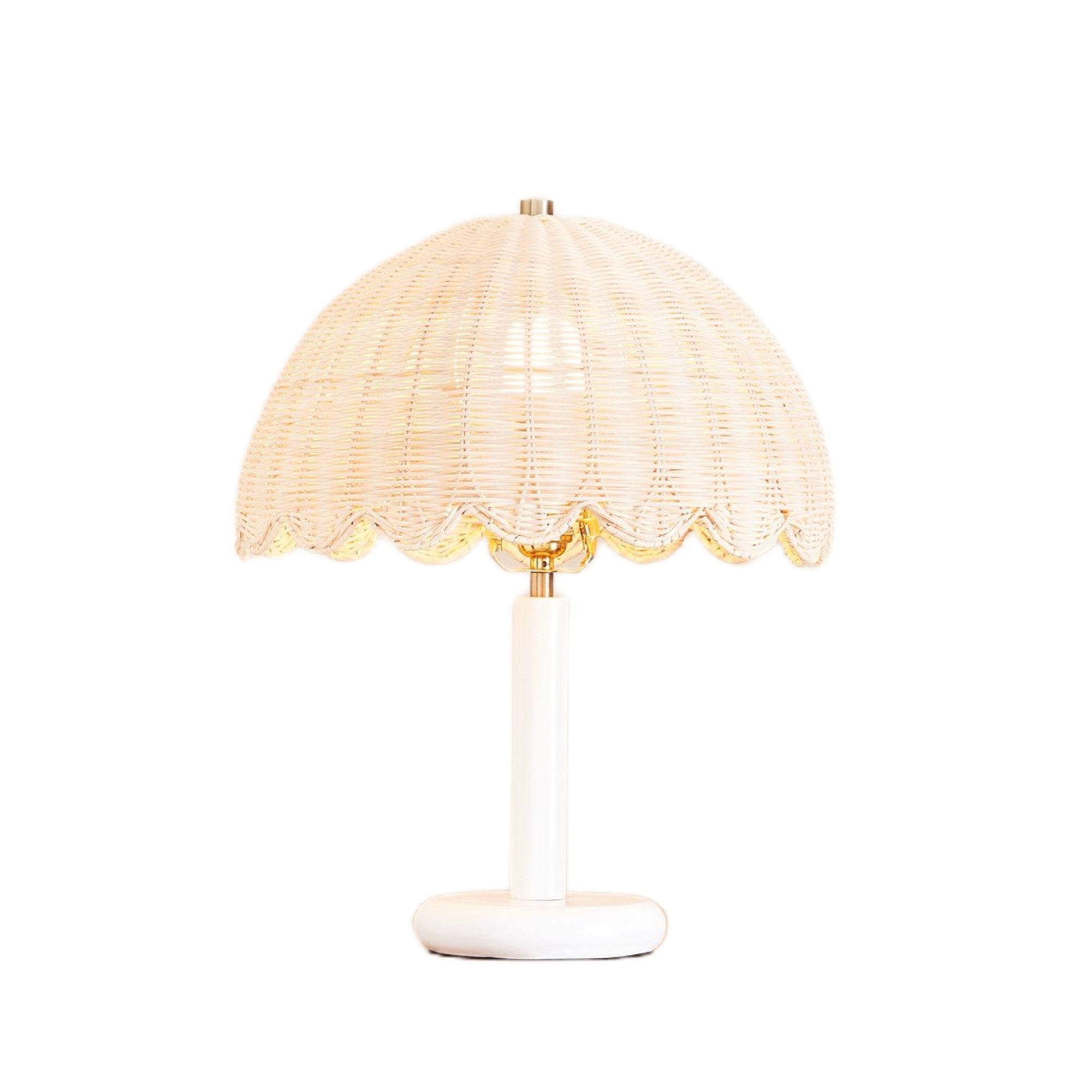 Fungi Table Lamp Rattan&Wood