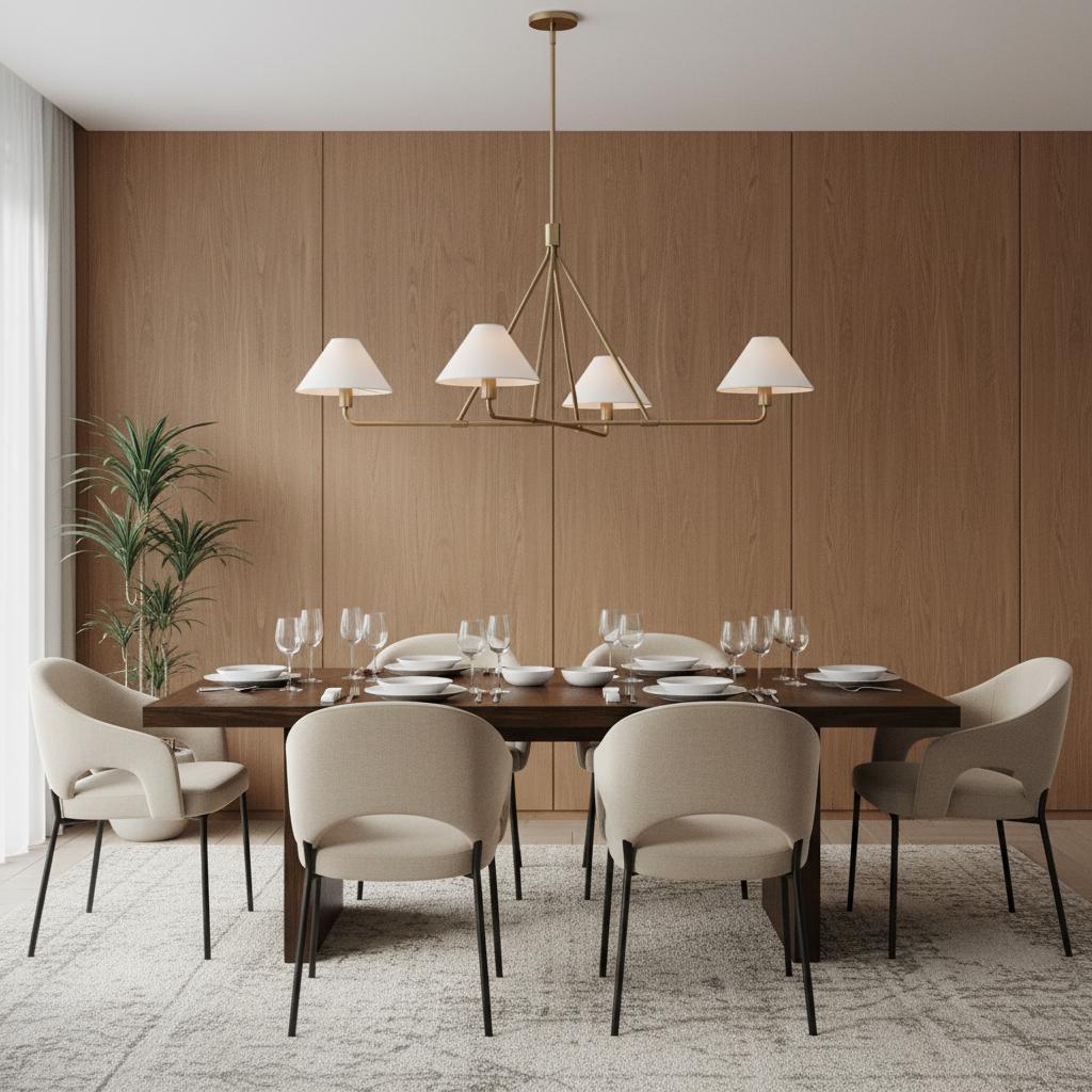 Vector Brass Fabric Chandelier