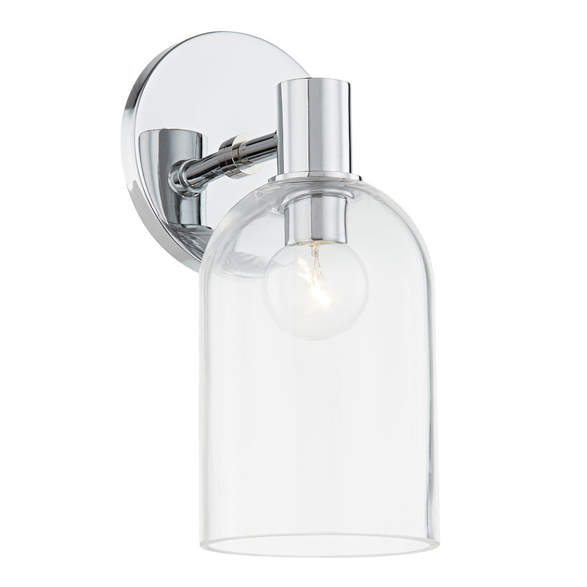 Kian Aged Brass 2-Light Vanity Sconce with Clear Glass Cloche