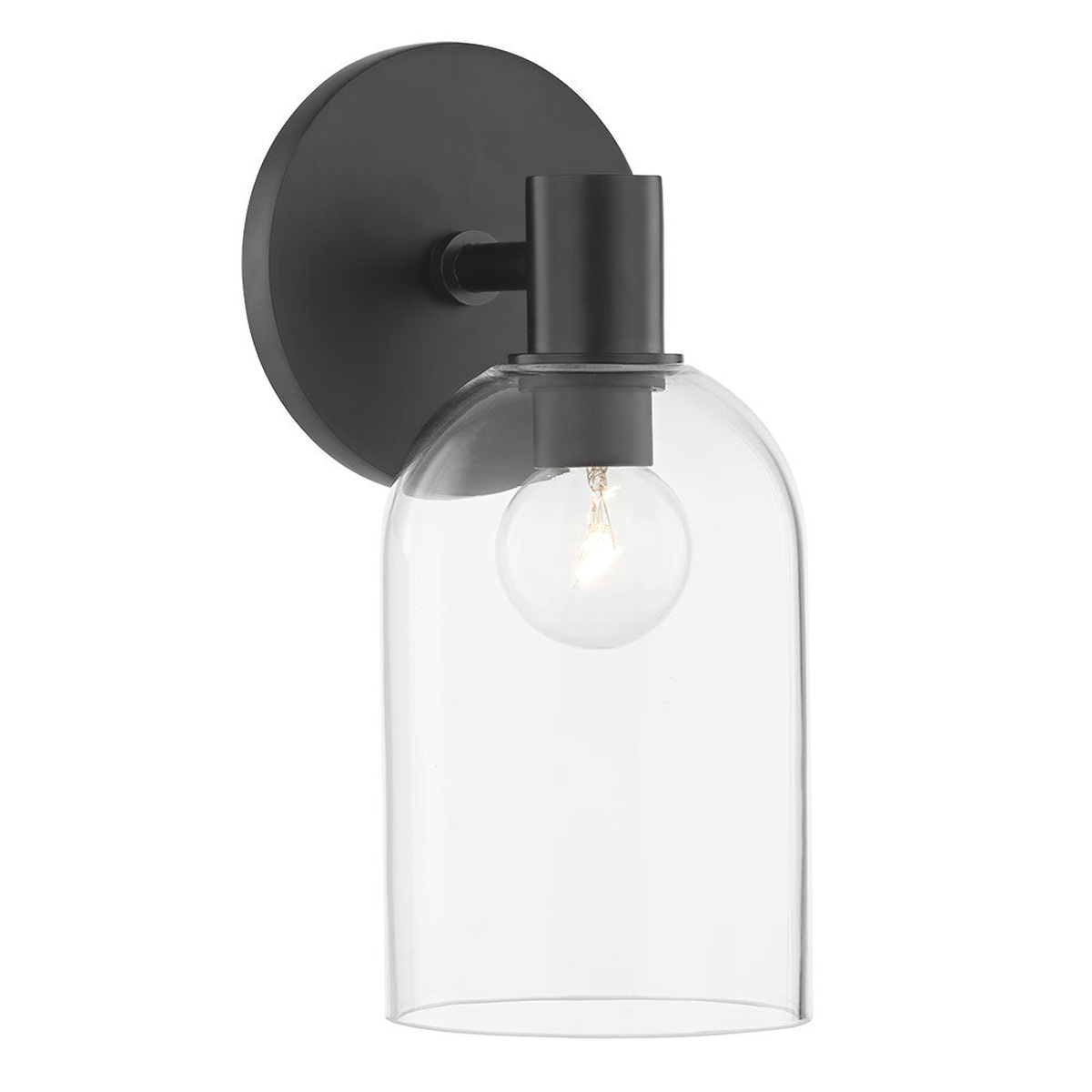 Kian Aged Brass 2-Light Vanity Sconce with Clear Glass Cloche