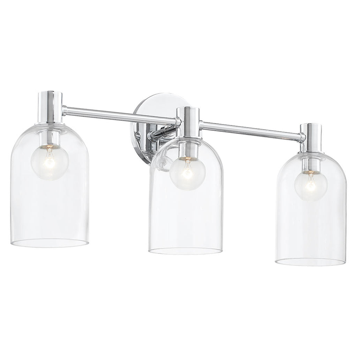 Kian Aged Brass 2-Light Vanity Sconce with Clear Glass Cloche