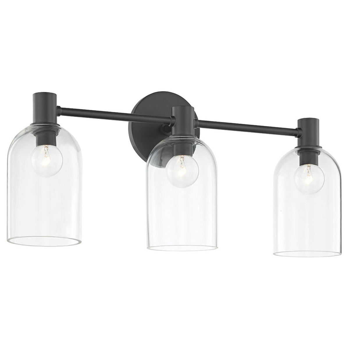 Kian Aged Brass 2-Light Vanity Sconce with Clear Glass Cloche