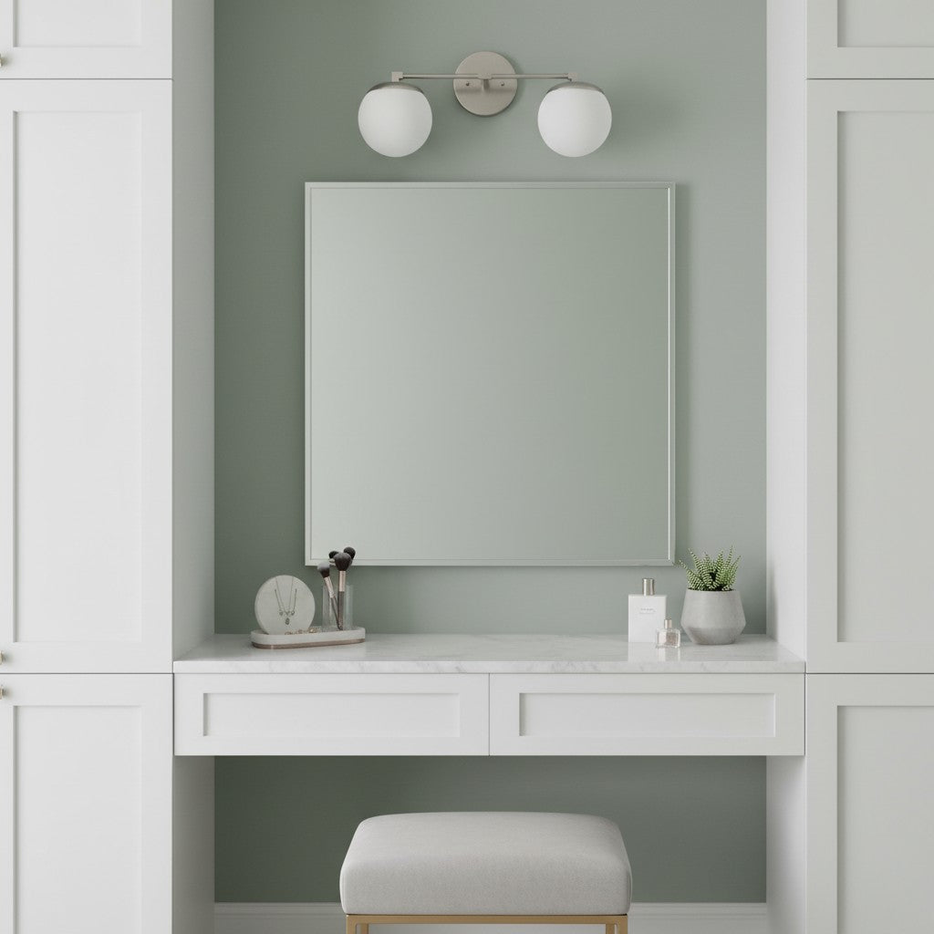 Pearl Milk Glass  Brass Wall Sconce Bathroom