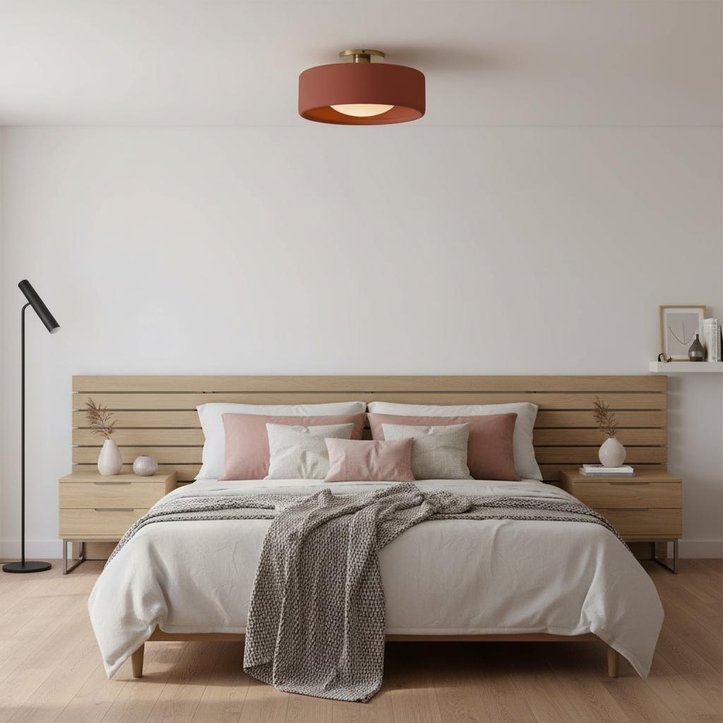 Kiln Porcelain Drum Ceiling Light
