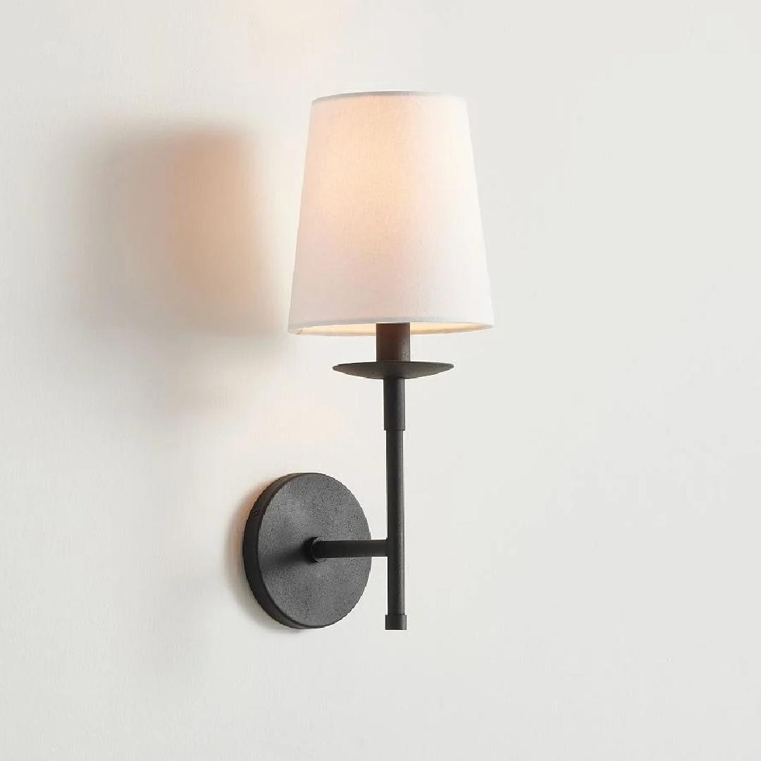 Lodge Brass Fabric Wall Light
