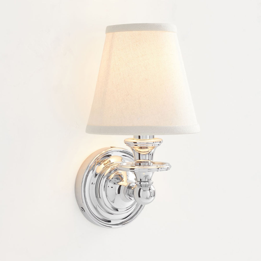 Elite White Fabric Wall Sconce Contemporary Bathrooms