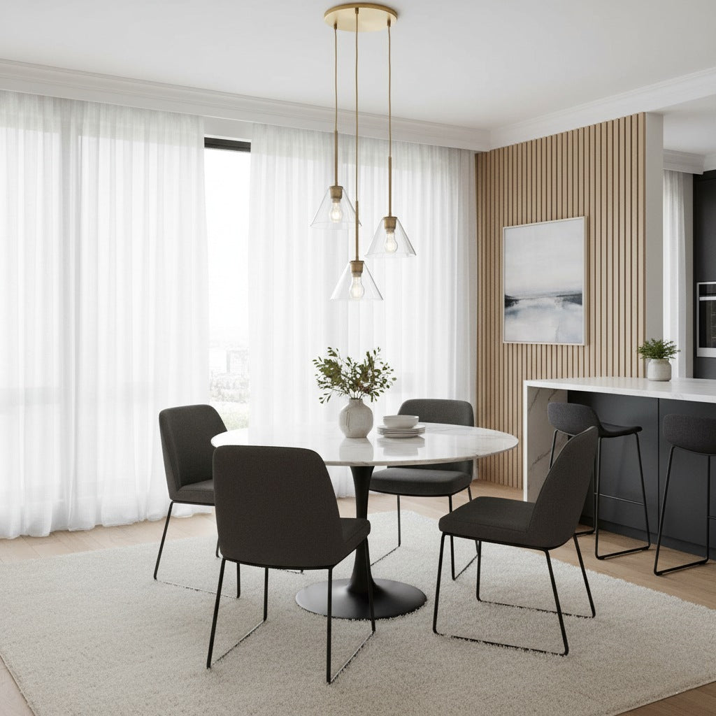 Cone 3-Light Brass Chandelier
