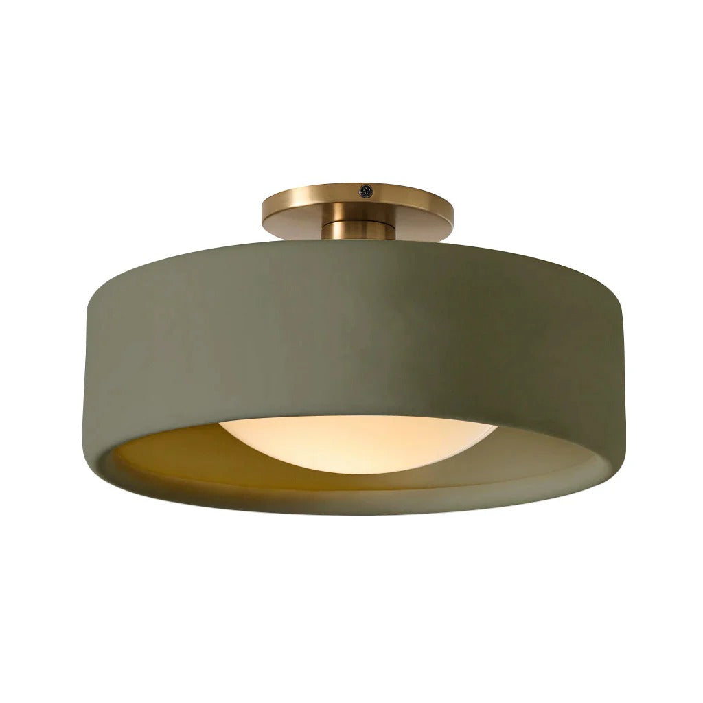 Kiln Porcelain Drum Ceiling Light