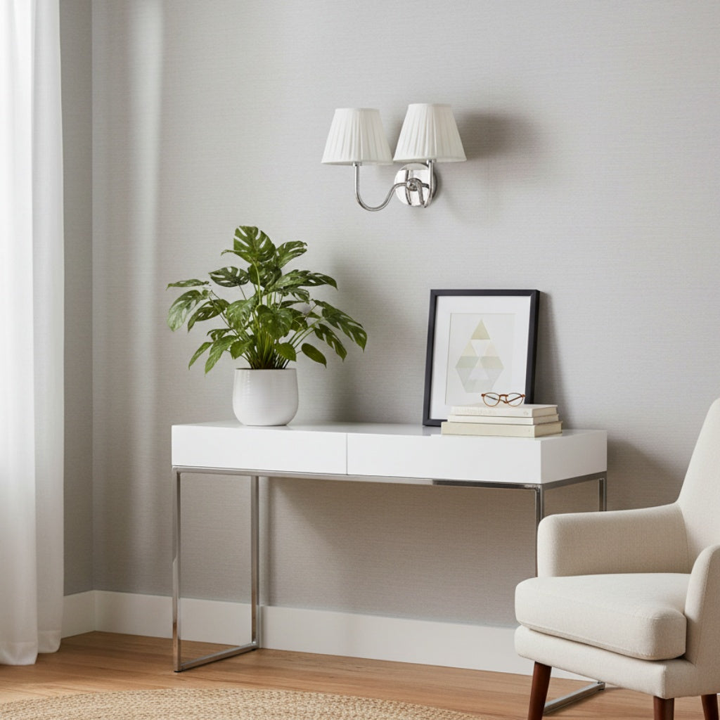 Grace Brass Linen Wall Lamp