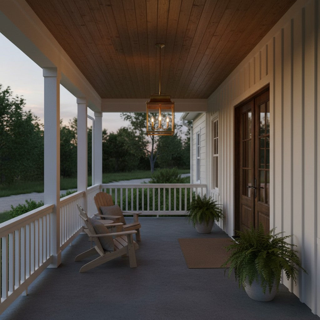 Guard Outdoor Brass Metal Pendant Light