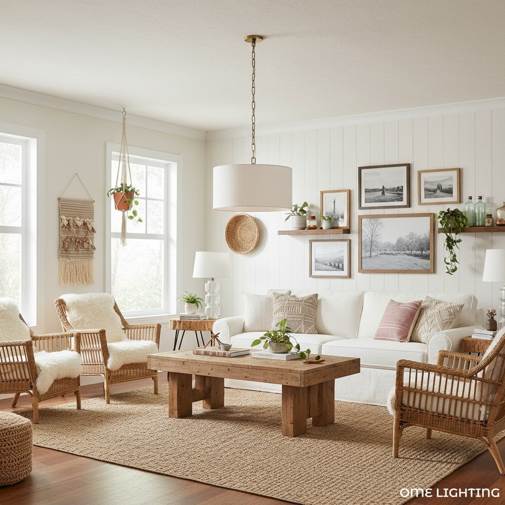 Rowan  Linen Drum Pendant Light  For Kitchen