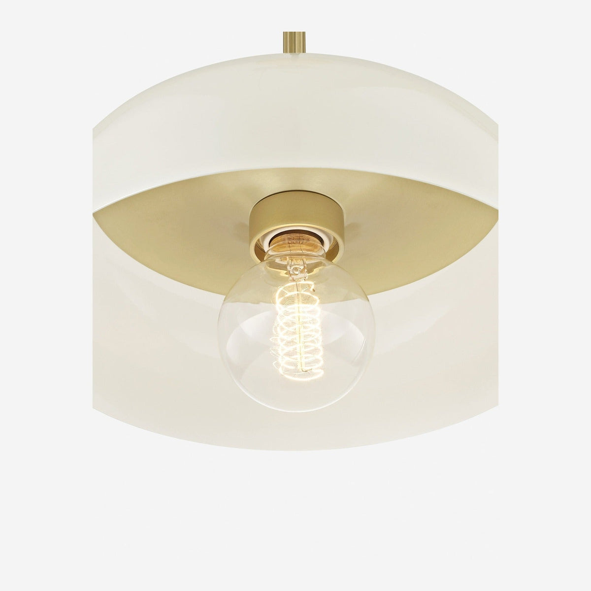 Nadia Aged Brass Cream Dome Pendant Light