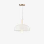 Nadia Aged Brass Cream Dome Pendant Light